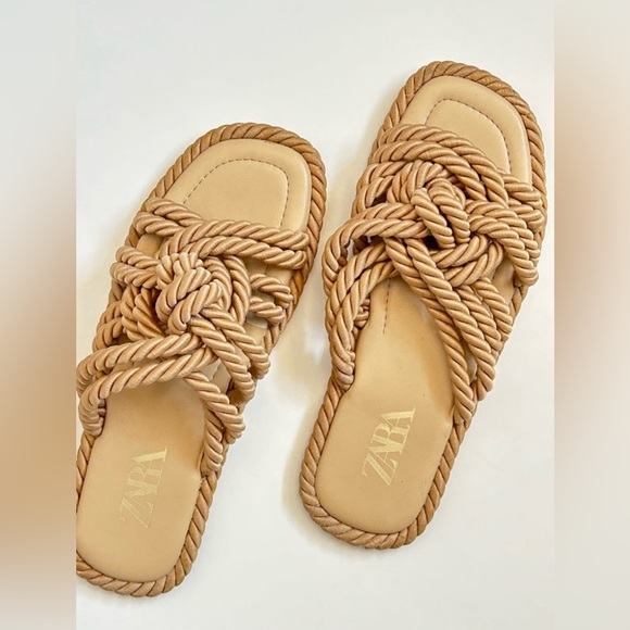 Zara Tan Rope Sandals - Picture 5 of 11